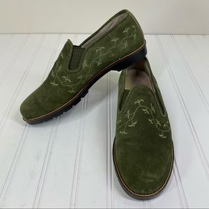 Roman Green suede leather loafers